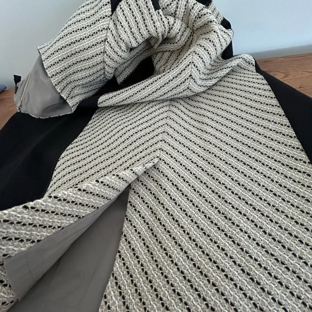 J Crew Tweed Dress Tan Black Size 6